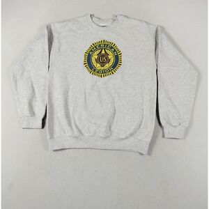Gildan Sweatshirt Mens Medium Gray American Legion Military Fleece‎ Patriotic